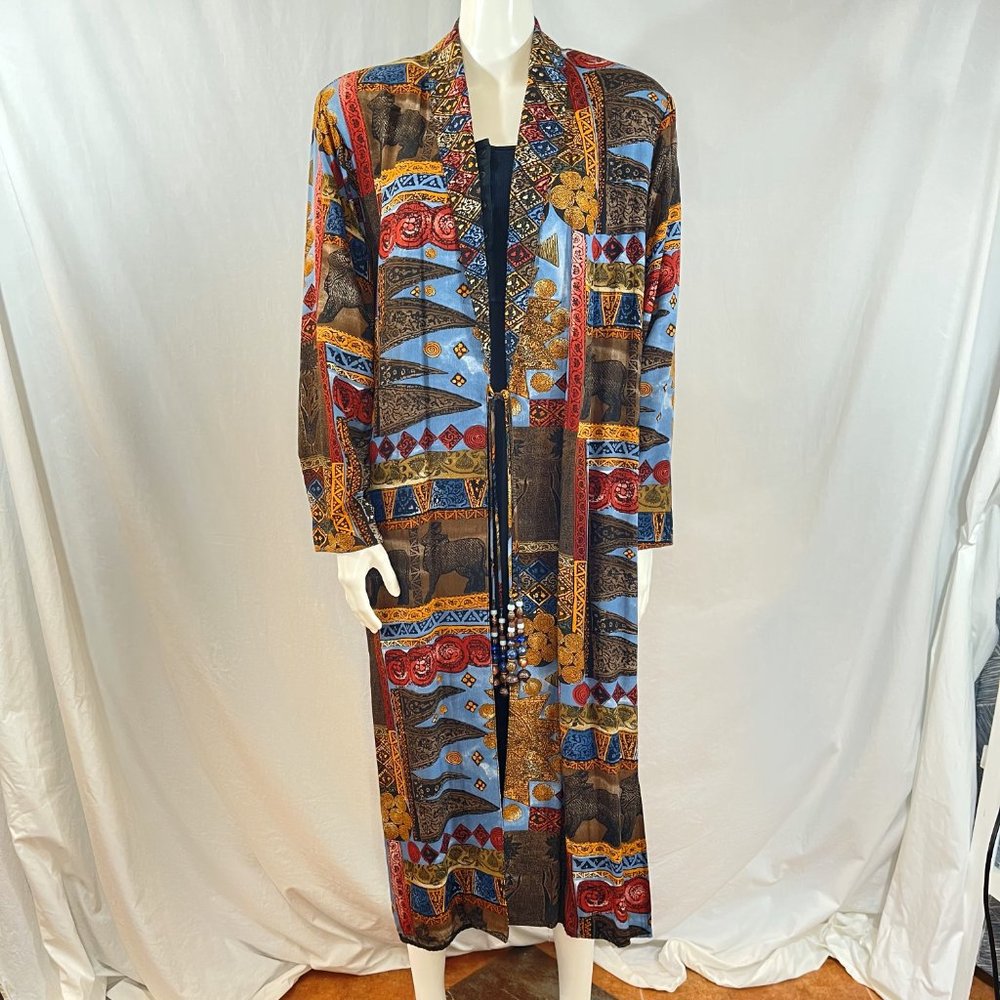 Vintage Duster With Aztec Inspired Print | Platinum by Dorothy Schoelen - Picture 2 of 8